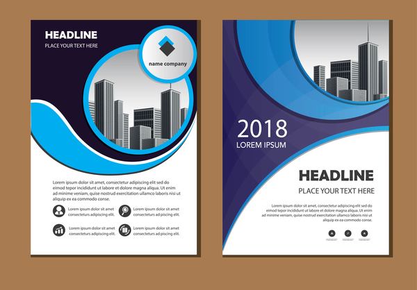 2018 company brochure cover creative vector 06