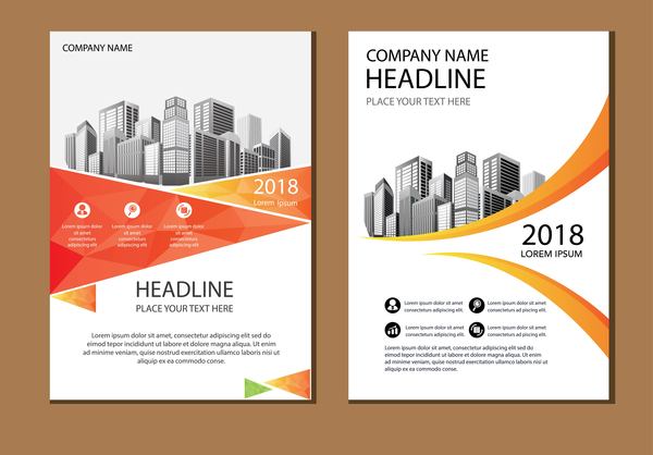 2018 company brochure cover creative vector 08
