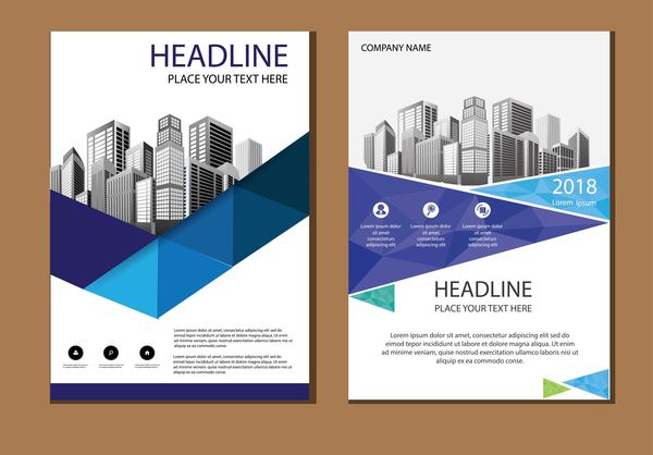 2018 company brochure cover creative vector 13