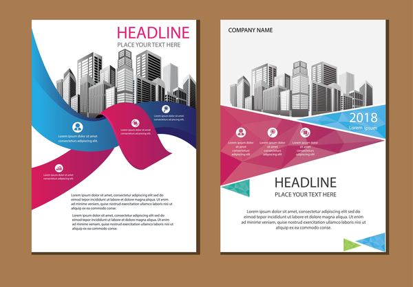 2018 company brochure cover creative vector 14