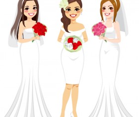 3 Beautiful bride vector