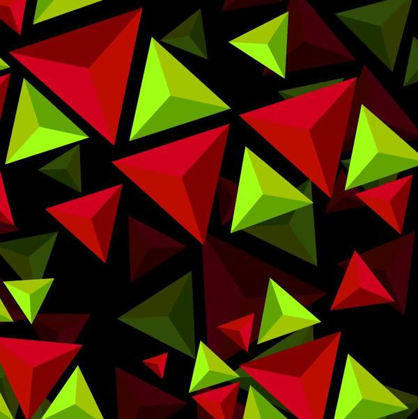 3D triangle colored background vector