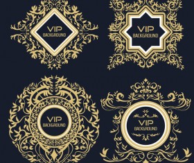 4 Kind golden VIP labels vector