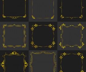 9 Kind golden frame vector