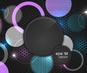 Abstract cricles with black elements vector background 01