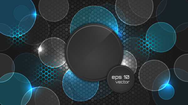 Abstract cricles with black elements vector background 03
