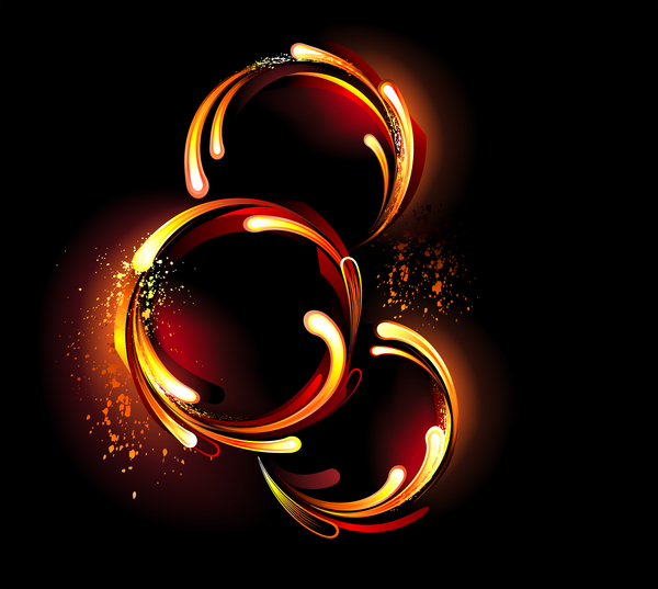 Abstract fire flame ring vector background