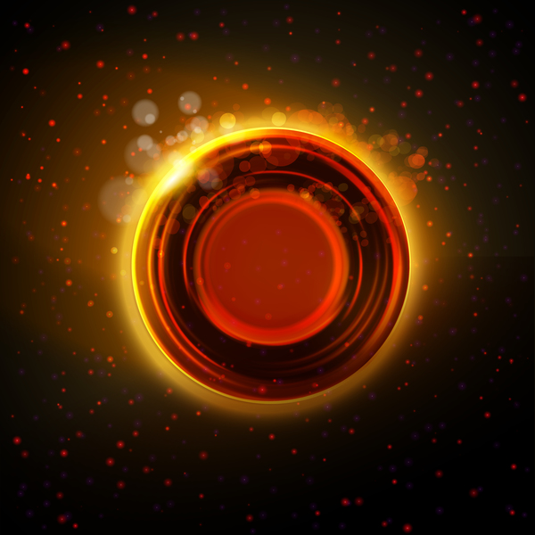 Abstract hot orange glowing ring background vector