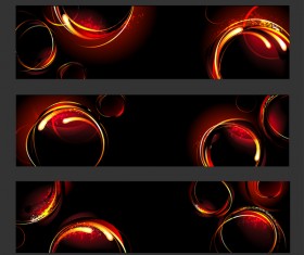 Banner with fire circles vector
