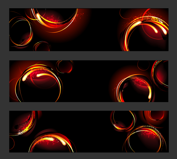 Banner with fire circles vector
