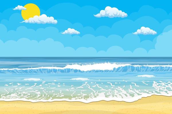 Download Beach summer background vector design 01 free download