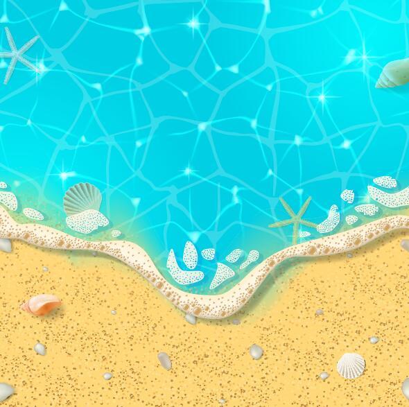 Beach summer background vector design 02
