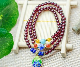 Beautiful garnet bracelet Stock Photo