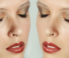 Beauty skin care before and after comparison Stock Photo 02