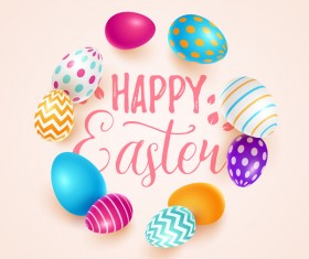 Beige easter background with easter egg vector 01