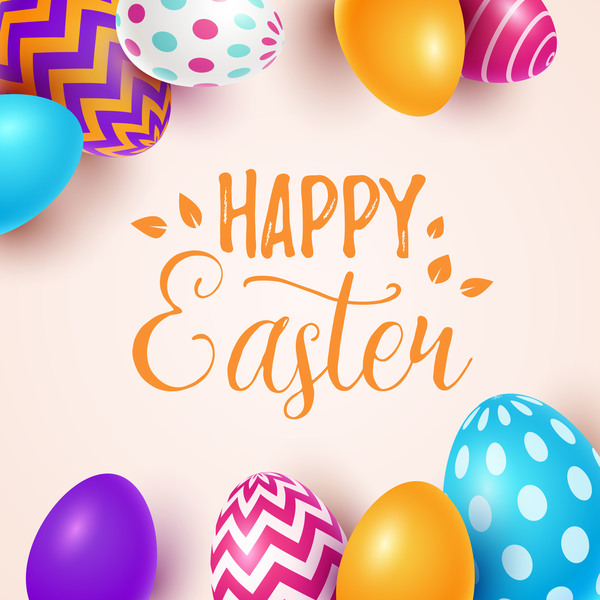 Beige easter background with easter egg vector 02 free download