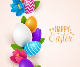 Beige easter background with easter egg vector 03