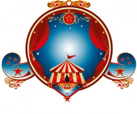 Big top stamp circus vector