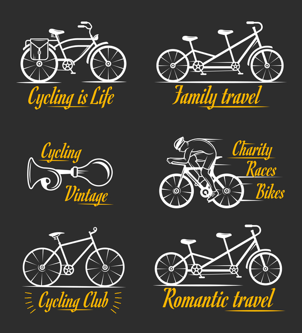 Bike club logos vector