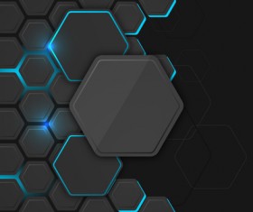 Black hexagon carbon fiber background vectors 01