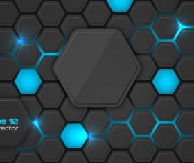 Black hexagon carbon fiber background vectors 03
