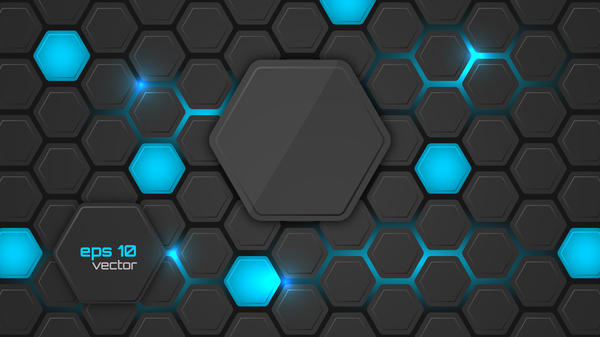 Black hexagon carbon fiber background vectors 03