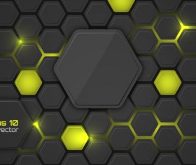 Black hexagon carbon fiber background vectors 04