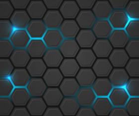 Black hexagon carbon fiber background vectors 05