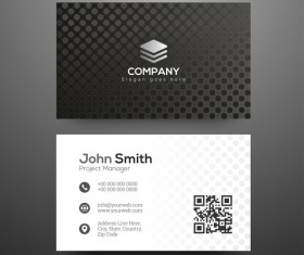 Black pattern business cards design vector