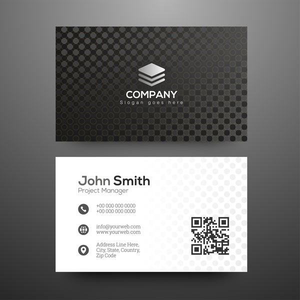 Black pattern business cards design vector