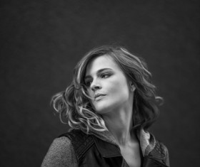 Black white picture of beautiful woman Stock Photo