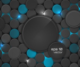 Black with blue cricle creative background vector