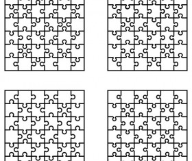Blank puzzle templates vector material 02