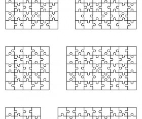 Blank puzzle templates vector material 04