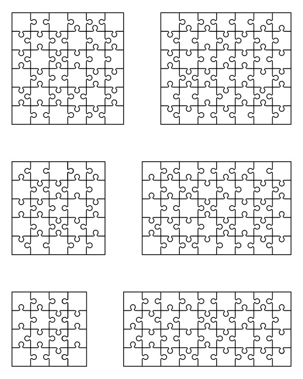 Blank puzzle templates vector material 04