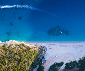 Blue clear sea from high view Stock Photo