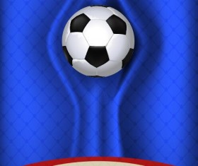 Blue damask with soccer background vector