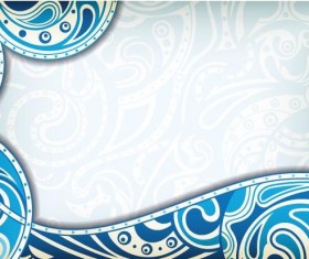 Blue oranment floral design vector