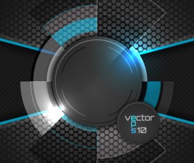 Blue with black tech background vectors