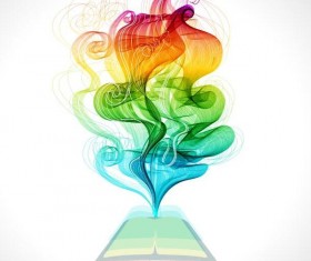 Book with colored abstract wave background vector 01