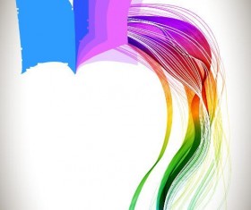 Book with colored abstract wave background vector 02