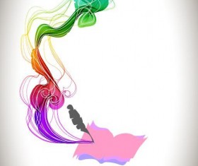 Book with colored abstract wave background vector 03