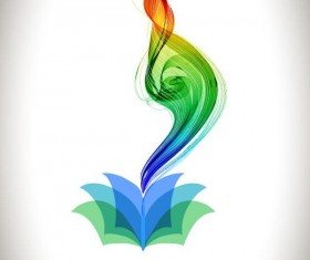 Book with colored abstract wave background vector 04