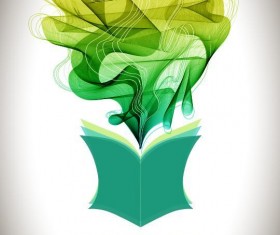 Book with colored abstract wave background vector 05