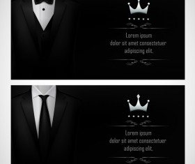 Business cards template with red bows vector 06