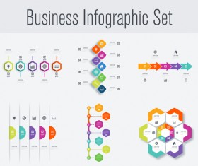 Business infographic set vectors 06