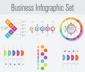 Business infographic set vectors 07