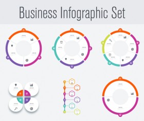 Business infographic set vectors 08