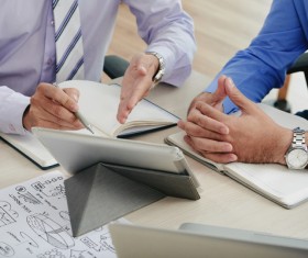 Businessman using Tablet PC Stock Photo 04