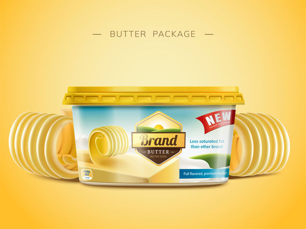 Butter package poster vector 01